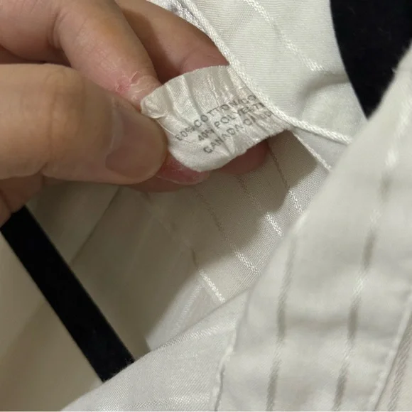 White Button Up Striped Shirt - Picture 5 of 8